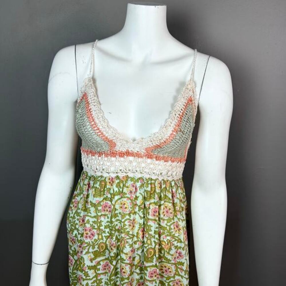 Miss June maxi dress small crochet baby doll tassel floral India boho hippie - Picture 3 of 16